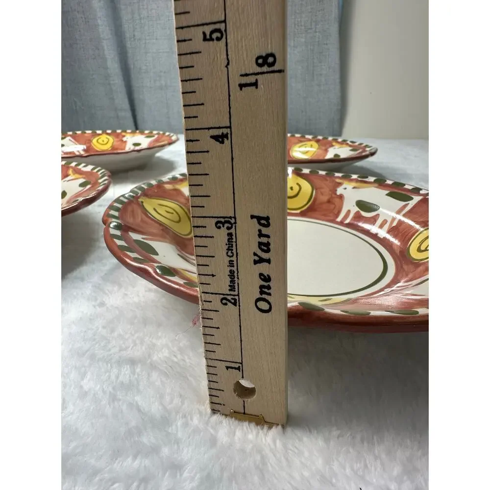 Vietri‎ Solimene Pasta/Salad Small Serving Bowl Red Cow Bull 9